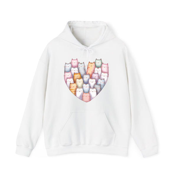 Niedlicher Katzen-Hoodie – Herz aus Katzen für Katzenliebhaber-FaceeCo