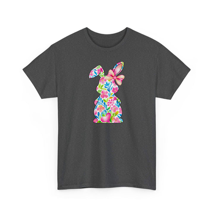 Süßes Blumen-Hasen T-Shirt – Oster T-Shirt mit Hasen-Silhouette-FaceeCo