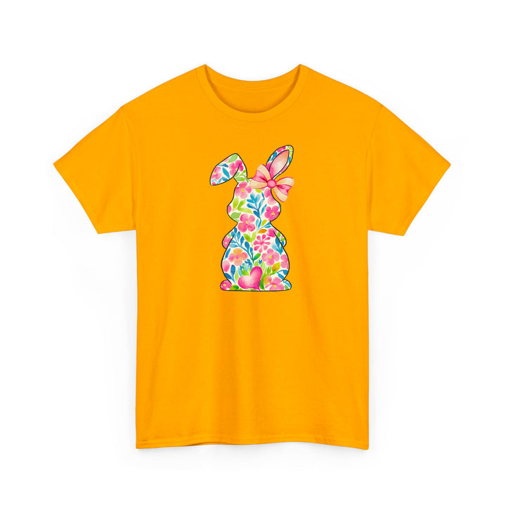Süßes Blumen-Hasen T-Shirt – Oster T-Shirt mit Hasen-Silhouette-FaceeCo