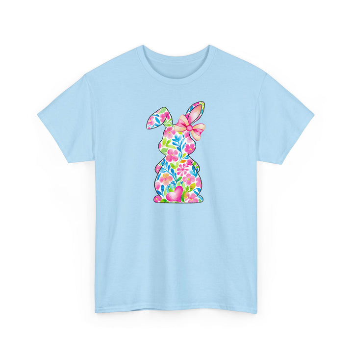Süßes Blumen-Hasen T-Shirt – Oster T-Shirt mit Hasen-Silhouette-FaceeCo