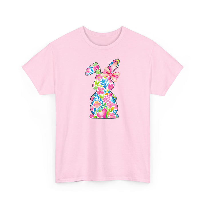 Süßes Blumen-Hasen T-Shirt – Oster T-Shirt mit Hasen-Silhouette-FaceeCo