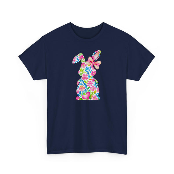 Süßes Blumen-Hasen T-Shirt – Oster T-Shirt mit Hasen-Silhouette-FaceeCo