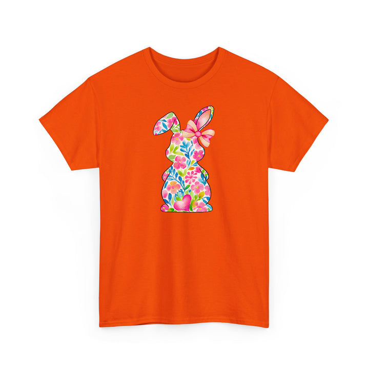 Süßes Blumen-Hasen T-Shirt – Oster T-Shirt mit Hasen-Silhouette-FaceeCo