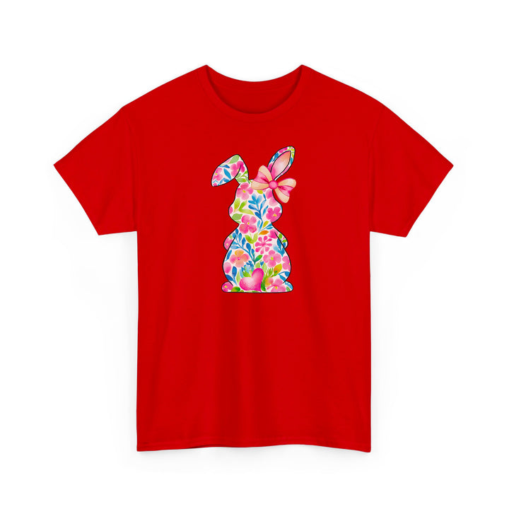 Süßes Blumen-Hasen T-Shirt – Oster T-Shirt mit Hasen-Silhouette-FaceeCo
