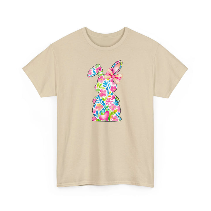 Süßes Blumen-Hasen T-Shirt – Oster T-Shirt mit Hasen-Silhouette-FaceeCo