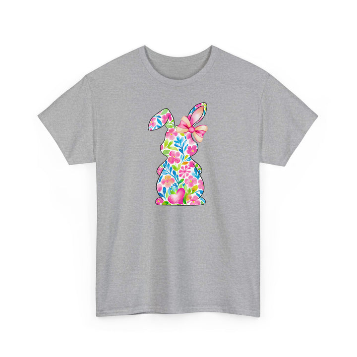 Süßes Blumen-Hasen T-Shirt – Oster T-Shirt mit Hasen-Silhouette-FaceeCo