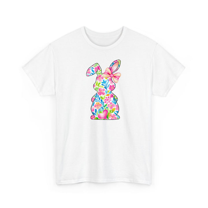 Süßes Blumen-Hasen T-Shirt – Oster T-Shirt mit Hasen-Silhouette-FaceeCo