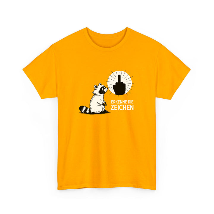 Erkenne die Zeichen T-Shirt für Männer & Frauen – Lustiges Waschbär Shirt mit Spruch-FaceeCo