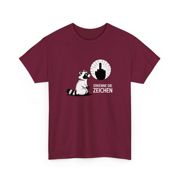 Erkenne die Zeichen T-Shirt für Männer & Frauen – Lustiges Waschbär Shirt mit Spruch-FaceeCo