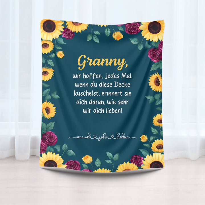 Geschenke für Oma – Personalisierte Decke mit Namen-FaceeCo