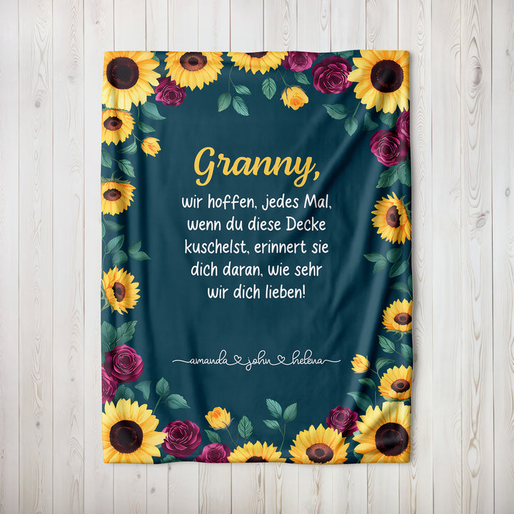 Geschenke für Oma – Personalisierte Decke mit Namen-FaceeCo