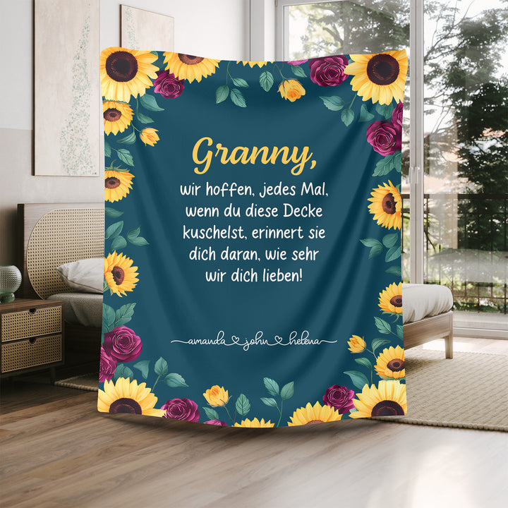 Geschenke für Oma – Personalisierte Decke mit Namen-FaceeCo