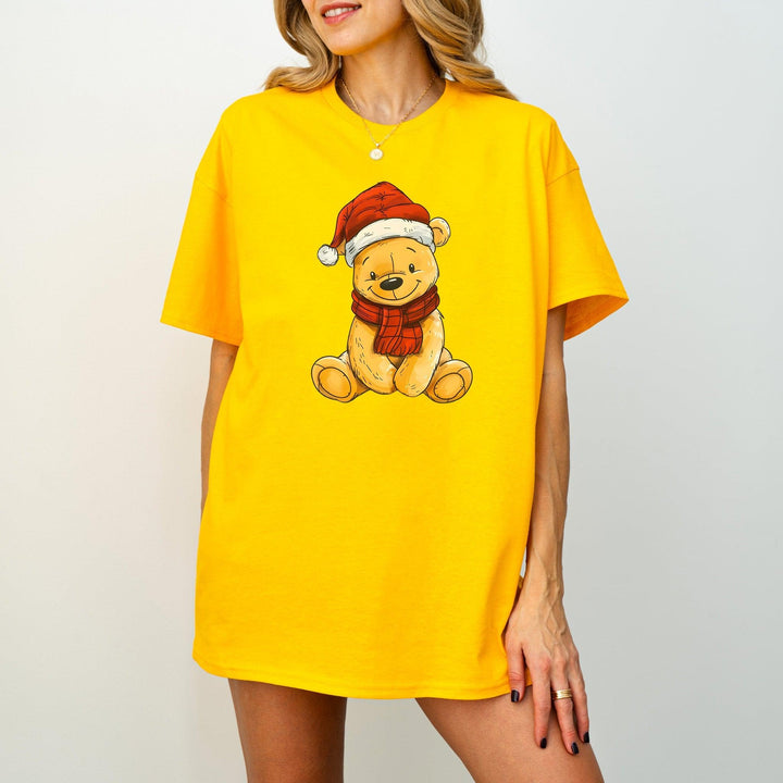 Bärchen Unisex Baumwoll-T-Shirt | Süßes T-Shirt mit einem freundlichen, gelben Bären-FaceeCo