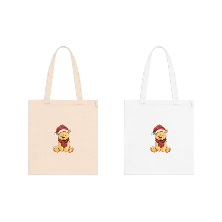 Baumwoll-Tasche mit Weihnachtsbär | Festliche Einkaufstasche mit niedlichem Bärenmotiv-FaceeCo
