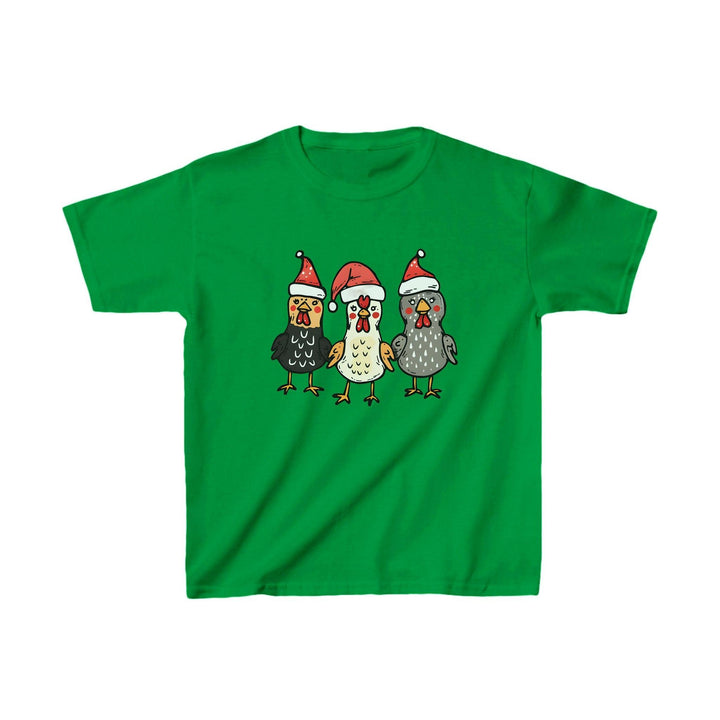 Baumwoll-Weihnachts-Hühner Kinder-Shirt | Weiches Festliches T-Shirt für Kinder-FaceeCo