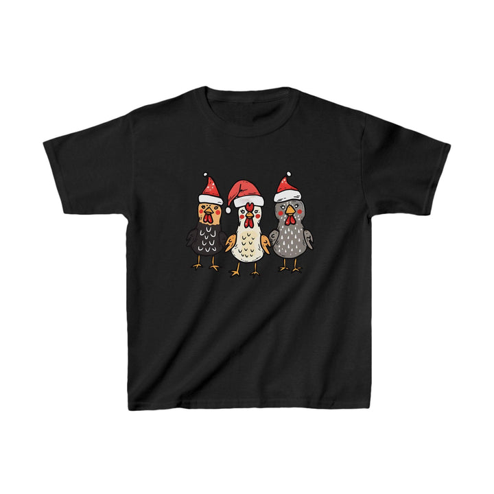 Baumwoll-Weihnachts-Hühner Kinder-Shirt | Weiches Festliches T-Shirt für Kinder-FaceeCo