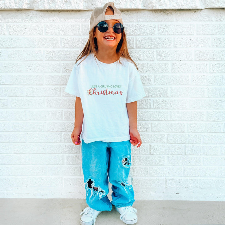 Baumwolle T-Shirt für Mädchen "Just A Girl Who Loves Christmas"-FaceeCo