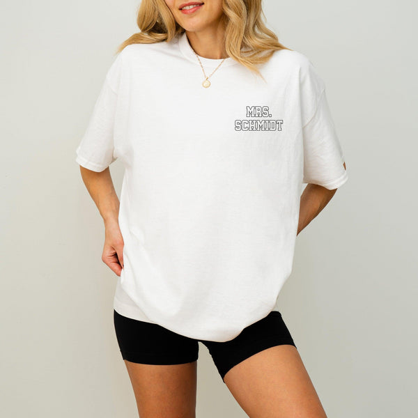 Braut-Shirt mit Namen | Mrs. T-Shirt | Personalisiertes Hochzeitsgeschenk-FaceeCo