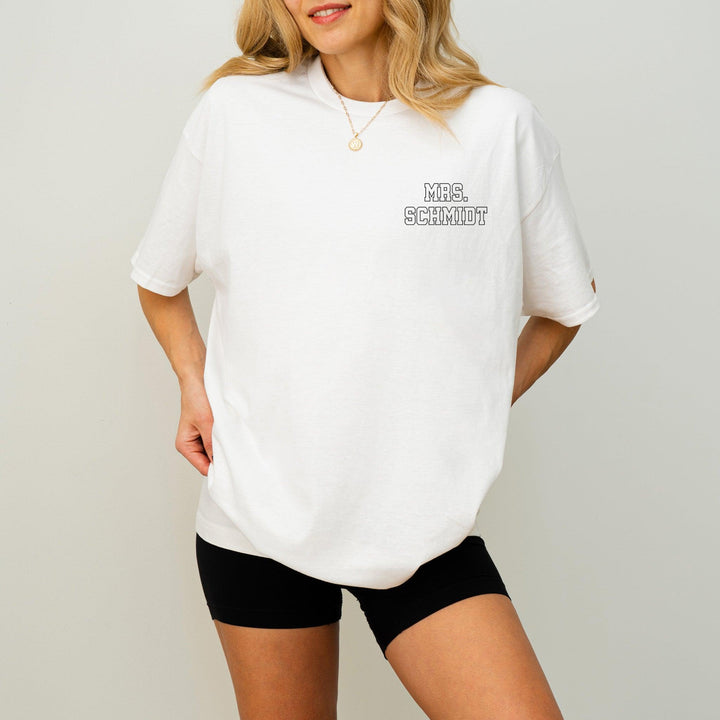 Braut-Shirt mit Namen | Mrs. T-Shirt | Personalisiertes Hochzeitsgeschenk-FaceeCo