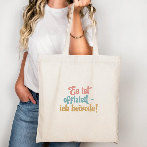 Es ist offiziell – ich heirate Baumwolltragetasche-FaceeCo