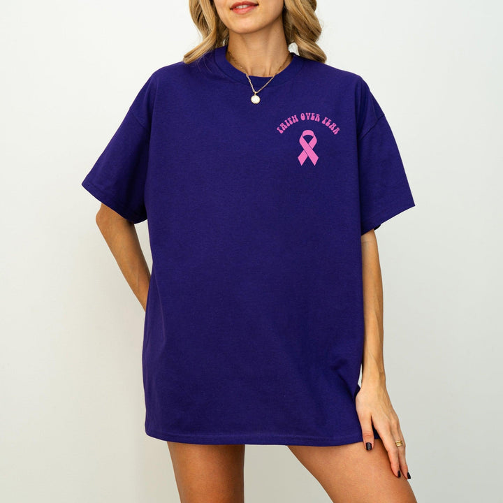 "Faith Over Fear" T-Shirt | Krebs Bewusstseins-Shirt-FaceeCo