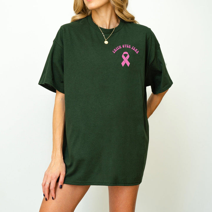 "Faith Over Fear" T-Shirt | Krebs Bewusstseins-Shirt-FaceeCo
