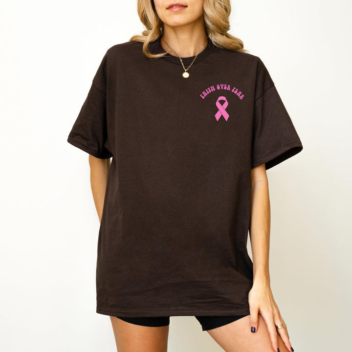 "Faith Over Fear" T-Shirt | Krebs Bewusstseins-Shirt-FaceeCo