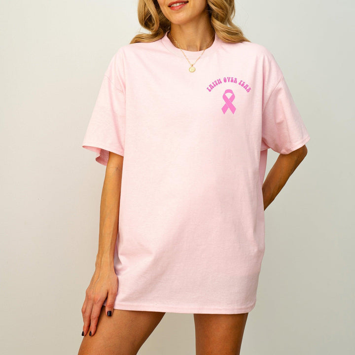 "Faith Over Fear" T-Shirt | Krebs Bewusstseins-Shirt-FaceeCo