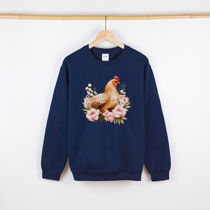 Floral-Huhn-Pullover | Süßer Sweater im Landhaus-Stil-FaceeCo