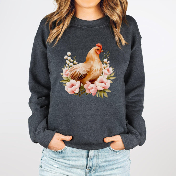 Floral-Huhn-Pullover | Süßer Sweater im Landhaus-Stil-FaceeCo