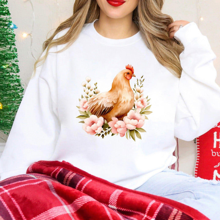 Floral-Huhn-Pullover | Süßer Sweater im Landhaus-Stil-FaceeCo
