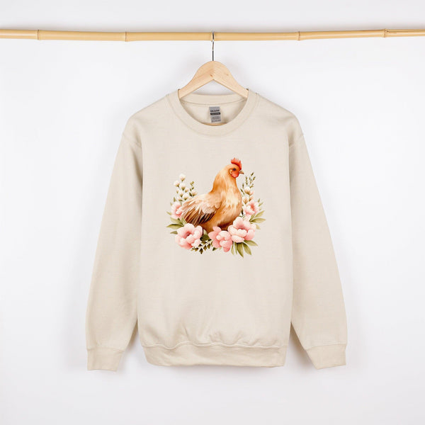 Floral-Huhn-Pullover | Süßer Sweater im Landhaus-Stil-FaceeCo