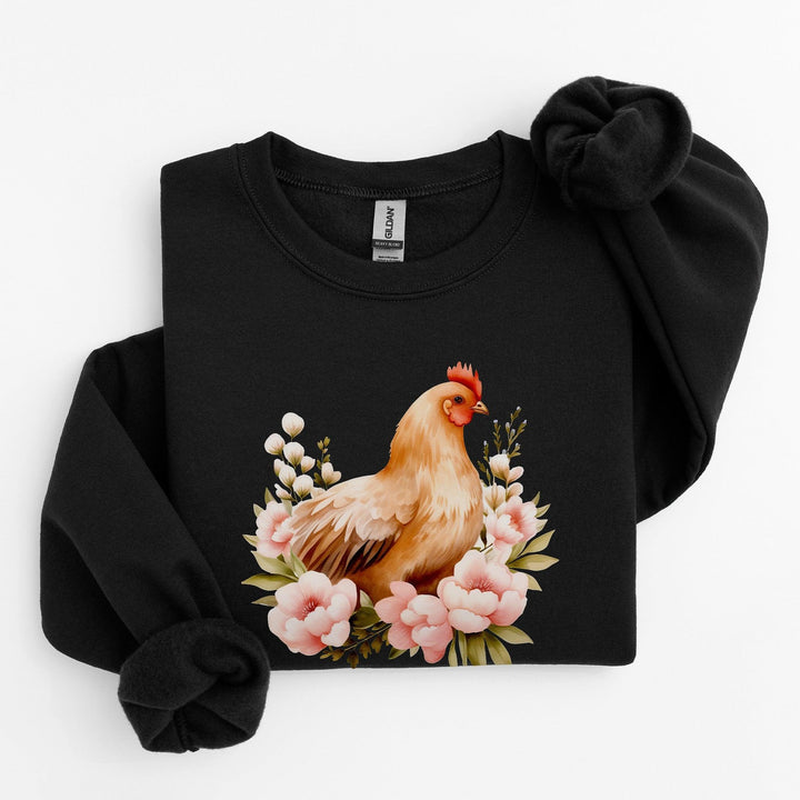 Floral-Huhn-Pullover | Süßer Sweater im Landhaus-Stil-FaceeCo