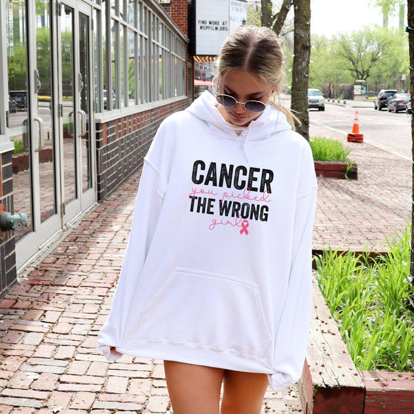 Gemütlicher Kapuzenpullover "Cancer You Picked The Wrong Girl"-FaceeCo
