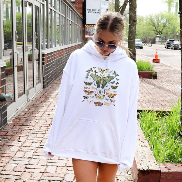 Gemütlicher Luna-Motte Kapuzenpullover | Schmetterlings Hoodie-FaceeCo