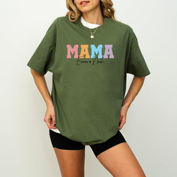 Individuelles Mama und Kinder T-Shirt | Personalisierbar mit Namen-FaceeCo