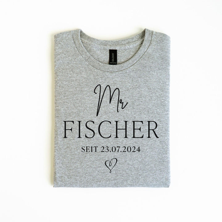 Individuelles T-Shirt mit den Namen des Hochzeitspaars für die Flitterwochen-FaceeCo