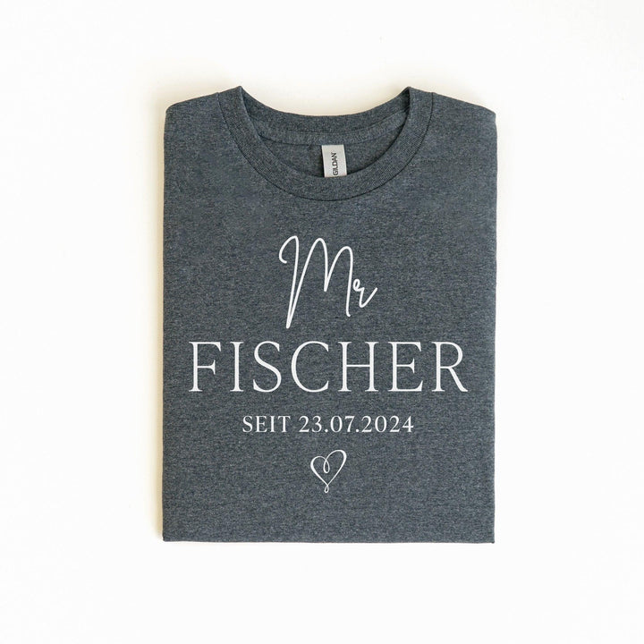 Individuelles T-Shirt mit den Namen des Hochzeitspaars für die Flitterwochen-FaceeCo