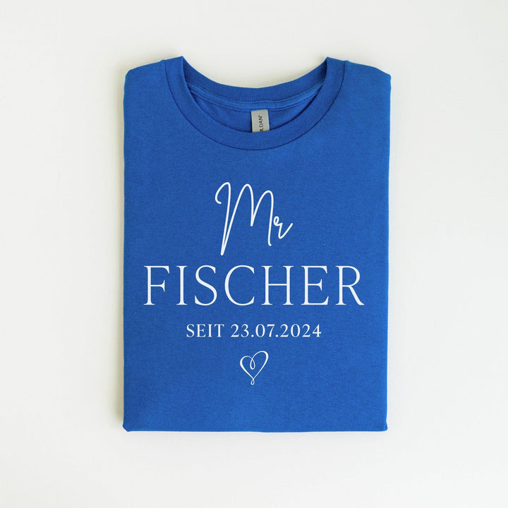 Individuelles T-Shirt mit den Namen des Hochzeitspaars für die Flitterwochen-FaceeCo
