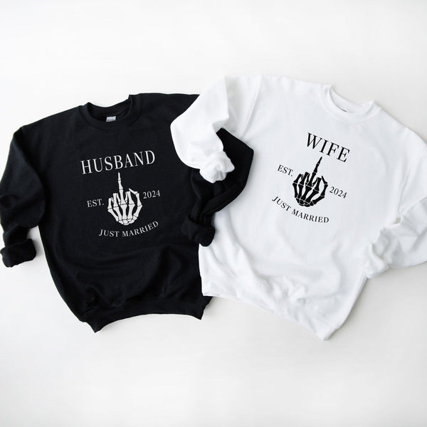 'Just Married' Pullover, personalisiert mit eurer Jahreszahl-FaceeCo