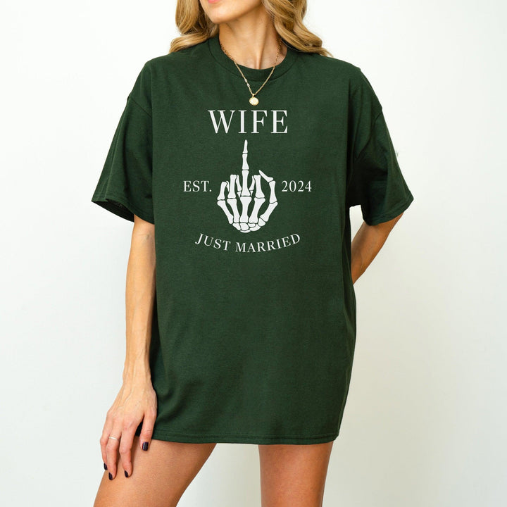 Just Married T-Shirt, personalisiert mit eurem Hochzeitsjahr-FaceeCo