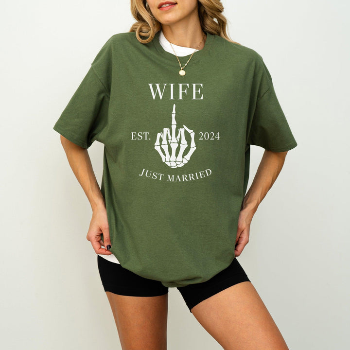 Just Married T-Shirt, personalisiert mit eurem Hochzeitsjahr-FaceeCo