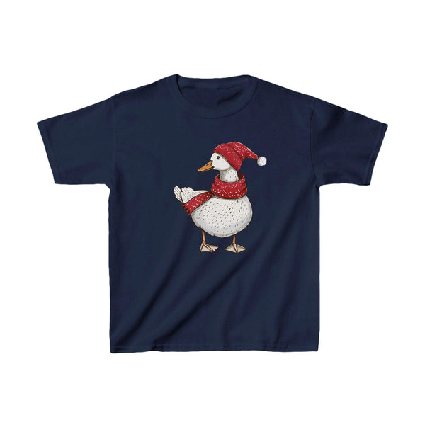 Kinder-Shirt mit Gans in Schal und Mütze | Süßes festliches T-Shirt für Kinder-FaceeCo