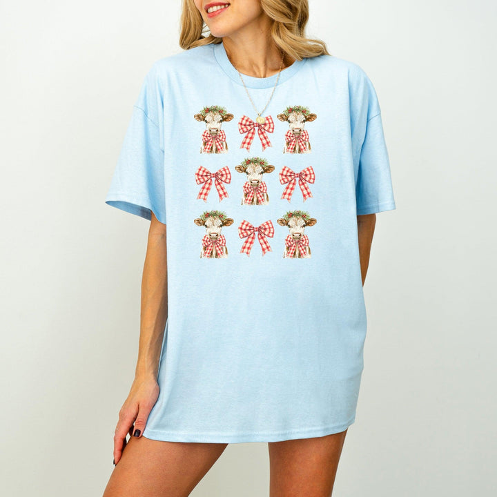 Kuh Coquette Schleifen-Shirt | Süßes festliches T-Shirt-FaceeCo