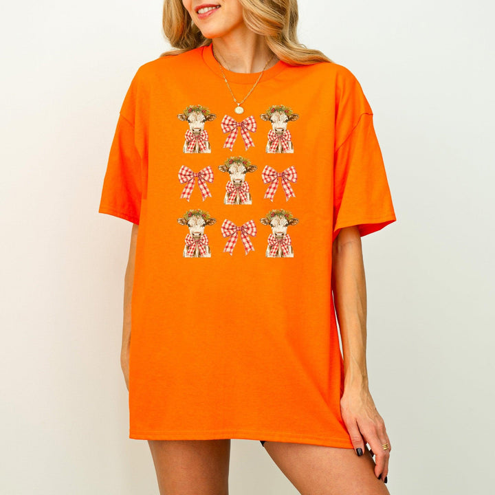 Kuh Coquette Schleifen-Shirt | Süßes festliches T-Shirt-FaceeCo