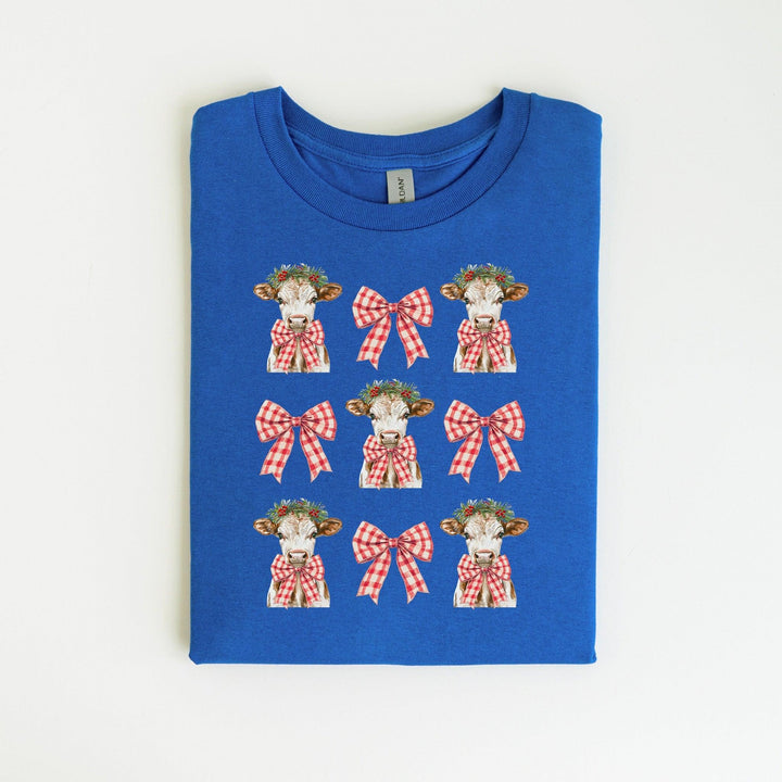 Kuh Coquette Schleifen-Shirt | Süßes festliches T-Shirt-FaceeCo