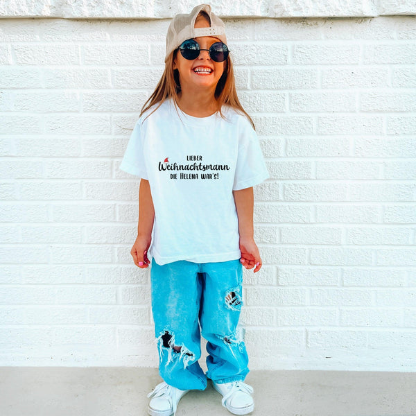 Lustiges Weihnachts-Shirt für Kinder "Lieber Weihnachtsmann, die / der... war’s"-FaceeCo