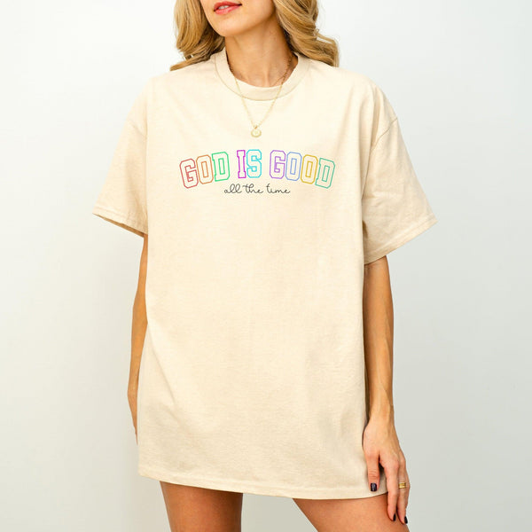 Minimalistisches "God Is Good All The Time" T-Shirt | Trendiges Glaubens-Shirt-FaceeCo