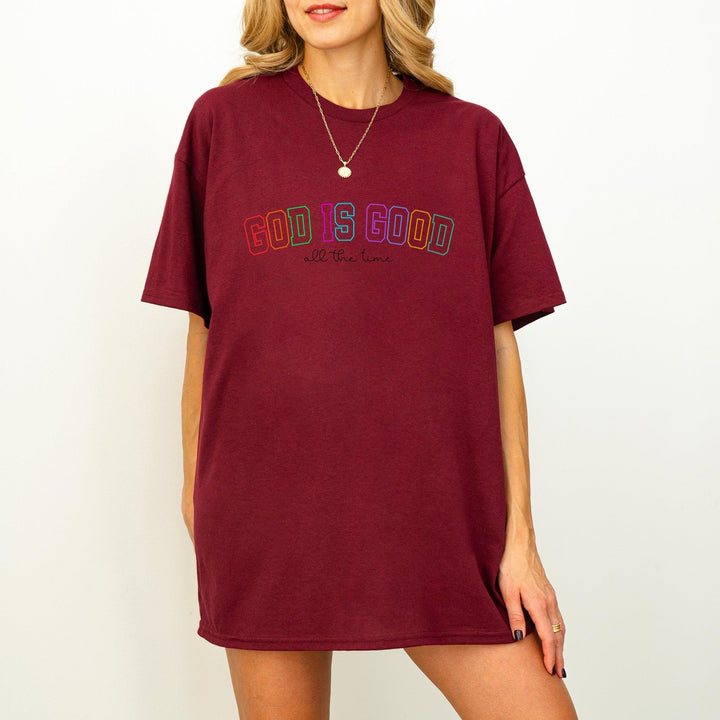 Minimalistisches "God Is Good All The Time" T-Shirt | Trendiges Glaubens-Shirt-FaceeCo