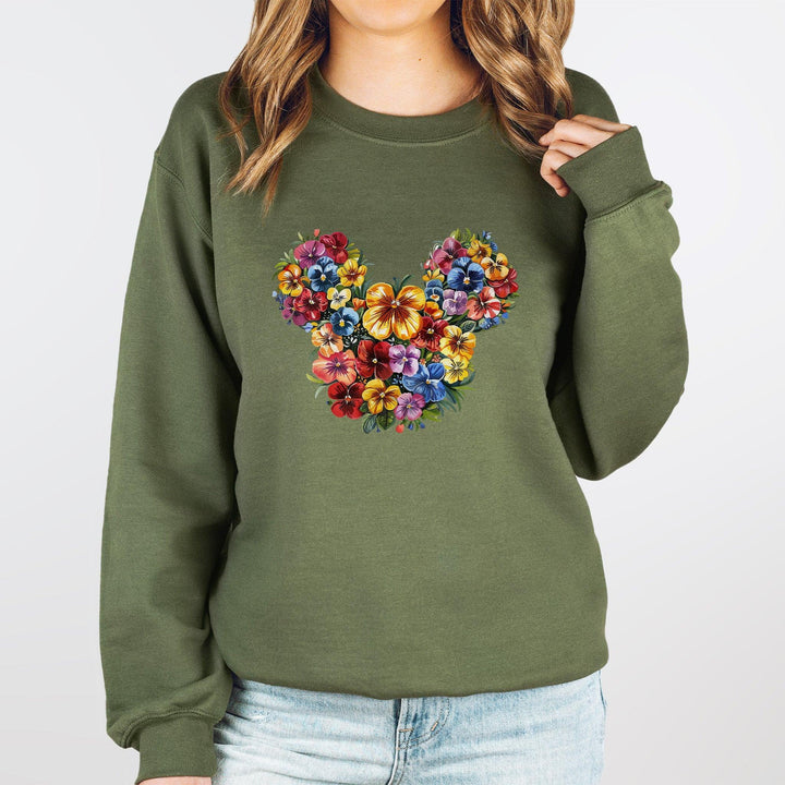 Minnie aus Blumen Pullover | Floraler Minnie Sweatshirt-FaceeCo